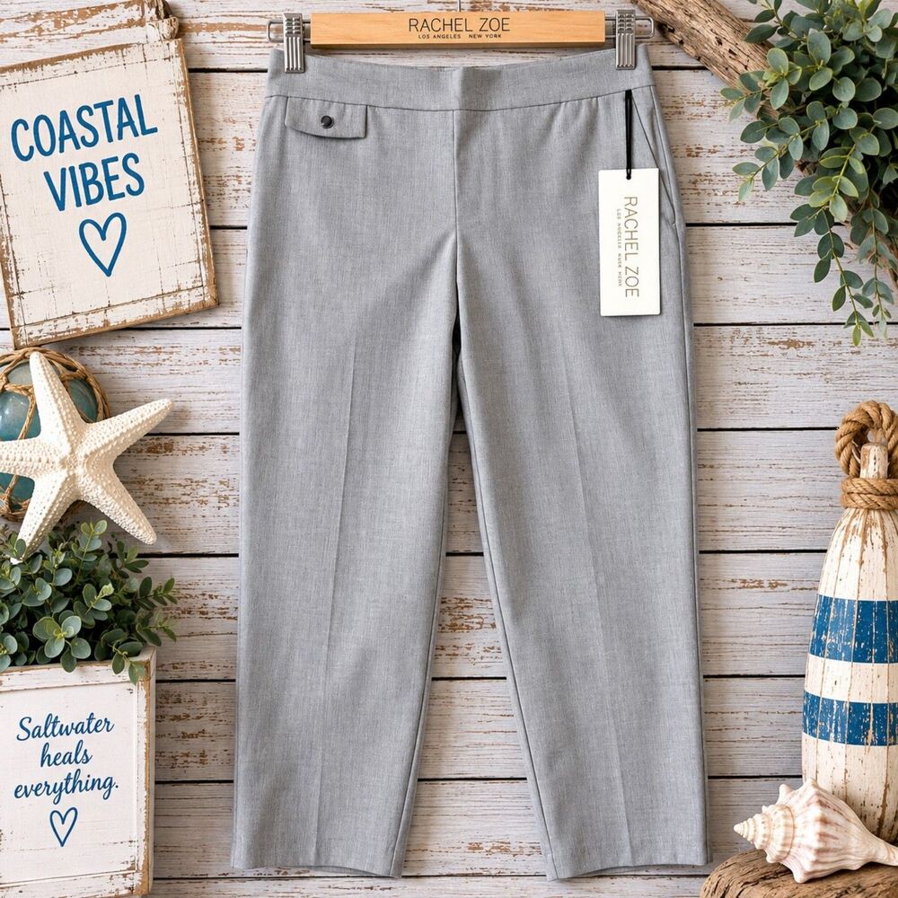 Rachel Zoe Gray Pull On Stretch Ankle Pants 1X Plus NWT
